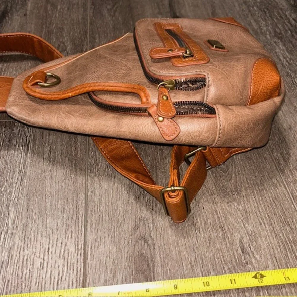White Mountain Sling Pack Crossbody Bag In Brown - Picture 10 of 10